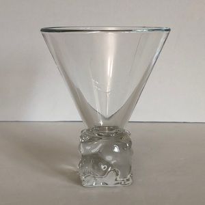 Clear Glass Melting Ice Cube Base Martini Glass